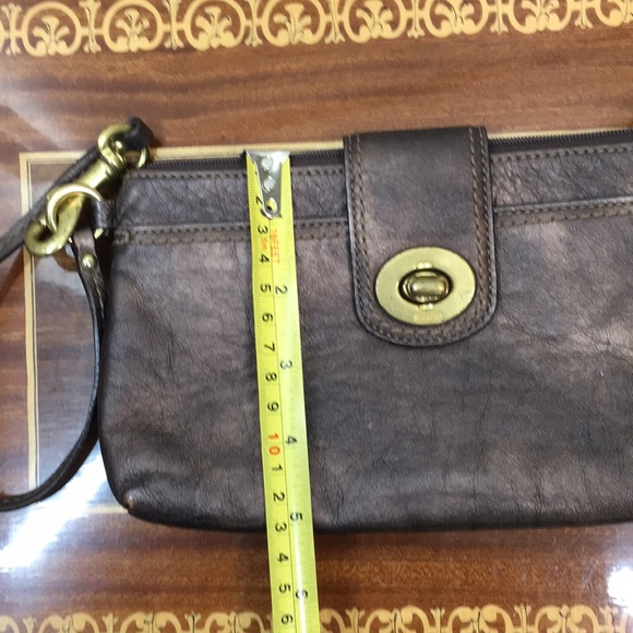 Coach Bronze Leather Wristlet - Picture 9 of 11
